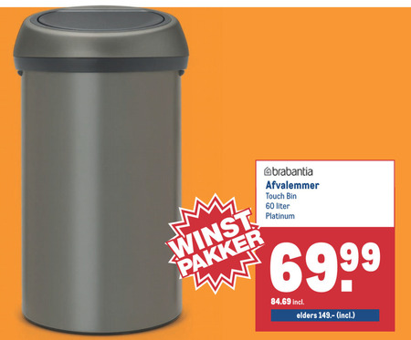 Badkamer klasse Bachelor opleiding Brabantia afvalemmer folder aanbieding bij Makro - details