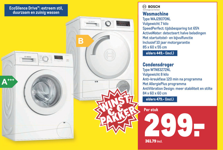 oor Toepassen top Bosch wasmachine, condensdroger folder aanbieding bij Makro - details