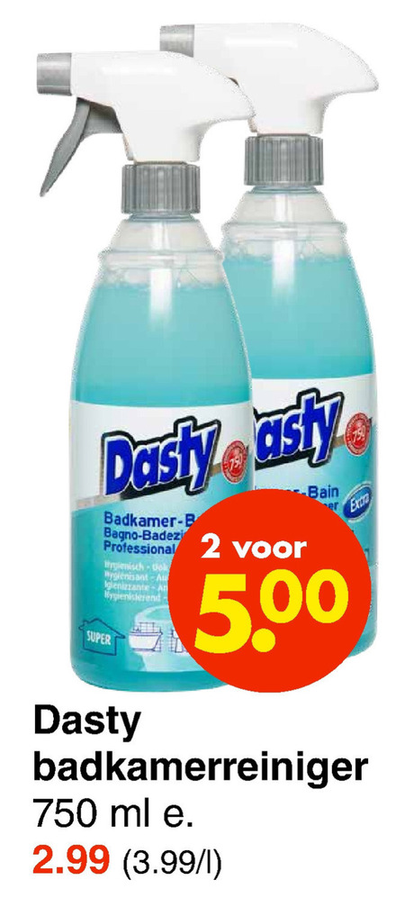 Dasty badkamerreiniger 700ML aanbieding bij Wibra