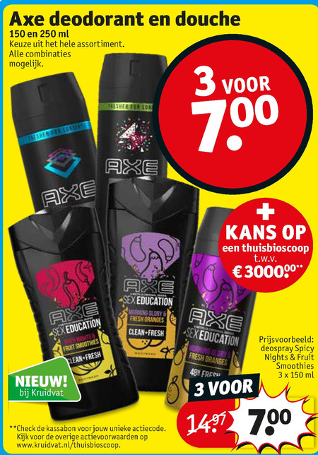 mixer Extreme armoede Sprong Axe douchegel, deodorant folder aanbieding bij Kruidvat - details