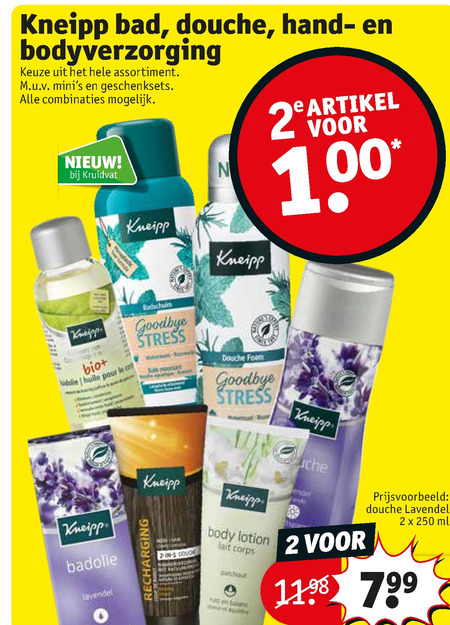 karton Doe het niet Me Kneipp massageolie, badolie folder aanbieding bij Kruidvat - details