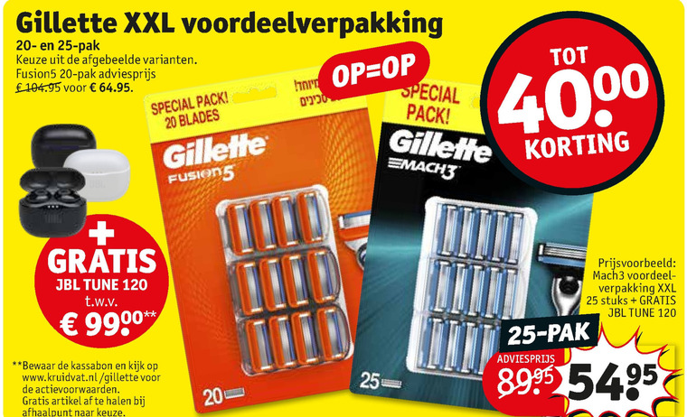 scheermesjes folder aanbieding bij Kruidvat details