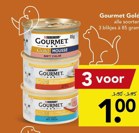 Gourmet kattenvoer folder aanbieding bij Deen -