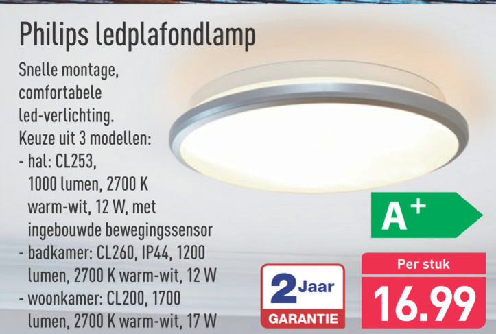 gouden Binnenshuis krans Philips plafonniere folder aanbieding bij Aldi - details