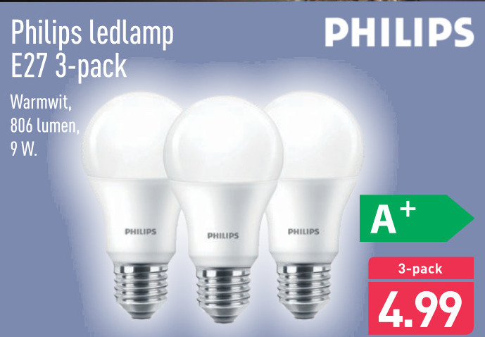 Philips led lamp folder aanbieding bij Aldi details