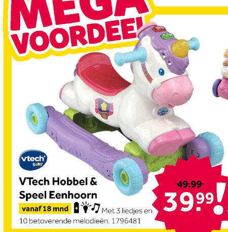 versnelling betrouwbaarheid komedie VTech peuter- of babyspeelgoed, hobbelpaard folder aanbieding bij Intertoys  - details