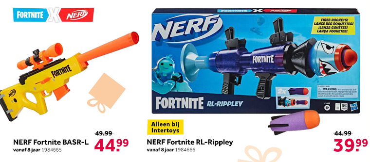 erwt Ongrijpbaar geweer Fortnite nerf folder aanbieding bij Intertoys - details