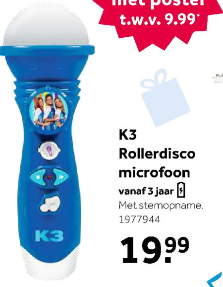 K3 speelmicrofoon folder aanbieding bij Intertoys details