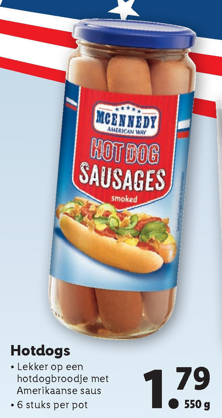 McEnnedy bij folder aanbieding details - hotdogworstjes Lidl