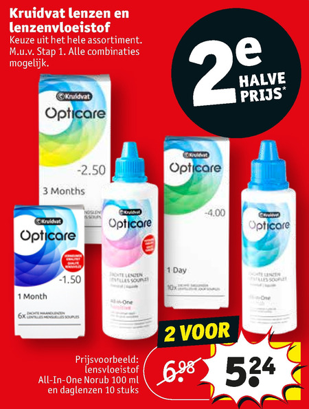 Doe mijn best Snor crisis Kruidvat Huismerk contactlensvloeistof, daglenzen folder aanbieding bij  Kruidvat - details