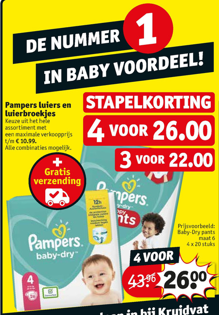 Luchtvaartmaatschappijen Vlot Nieuwe aankomst Pampers luierbroekjes, luiers folder aanbieding bij Kruidvat - details