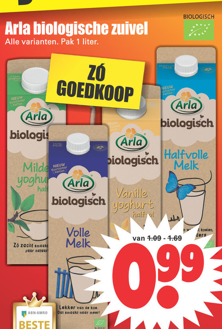 Arla   yoghurt, melk folder aanbieding bij  Dirk - details