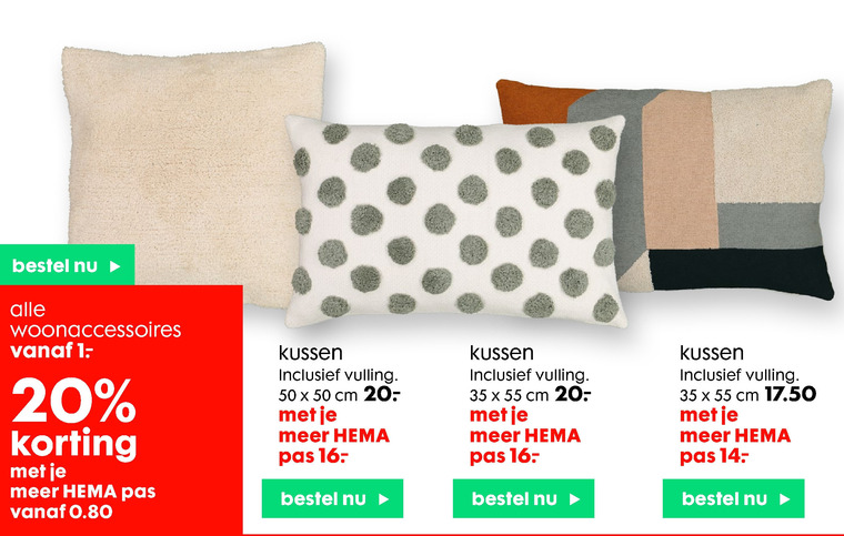 Interpersoonlijk vrijwilliger Trots Hema huismerk sierkussen folder aanbieding bij Hema - details