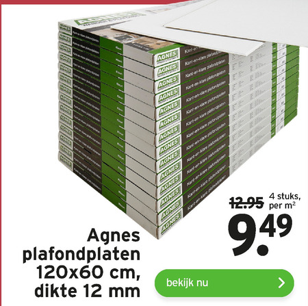 Agnes plafondplaat folder aanbieding bij Gamma -