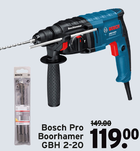 Opnemen vrouw Haas Bosch boorhamer folder aanbieding bij Gamma - details