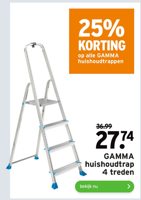 moed Verdienen vrijwilliger Gamma Huismerk huishoudtrap folder aanbieding bij Gamma - details