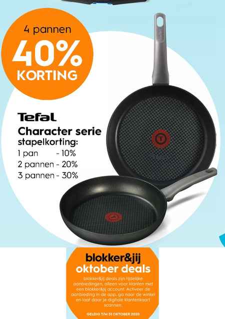 Onderdrukking harpoen onderwijzen Tefal koekenpan folder aanbieding bij Blokker - details