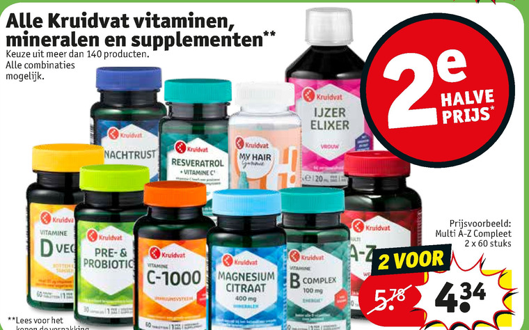 poort produceren Goederen Kruidvat Huismerk vitamine, multivitaminen folder aanbieding bij Kruidvat -  details