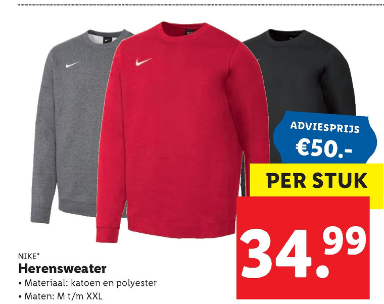 Literaire kunsten invoeren dichtheid Nike heren sweater folder aanbieding bij Lidl - details