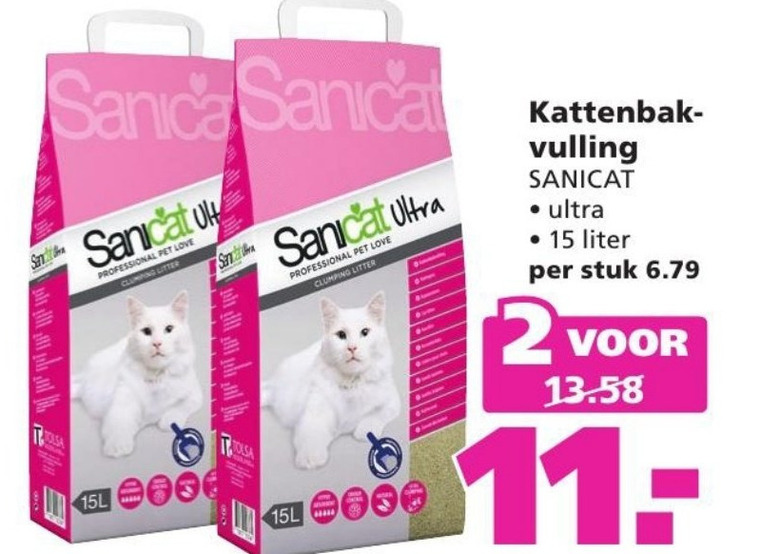 groet barrière vonnis Sanicat kattenbakvulling folder aanbieding bij Ranzijn Tuin en Dier -  details