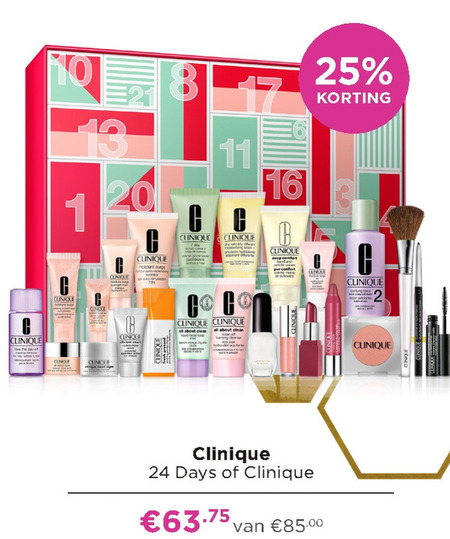 Clinique adventskalender folder aanbieding bij Ici Paris XL details