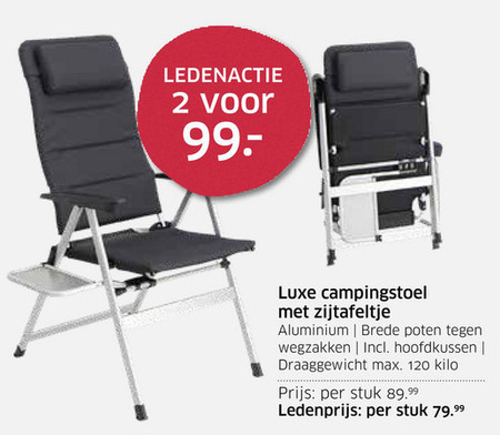 volgorde dinsdag liter campingstoel folder aanbieding bij ANWB - details