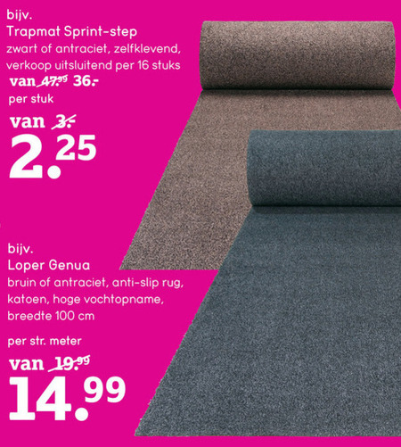 loper, traptredemat folder aanbieding bij Leenbakker details