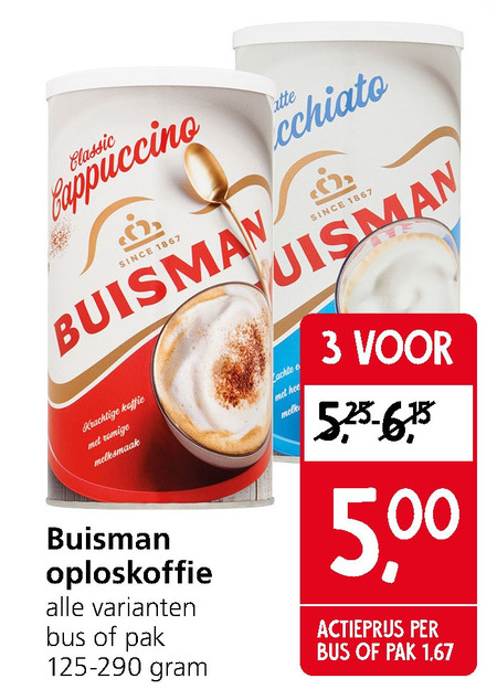 Buisman   oploskoffie folder aanbieding bij  Jan Linders - details