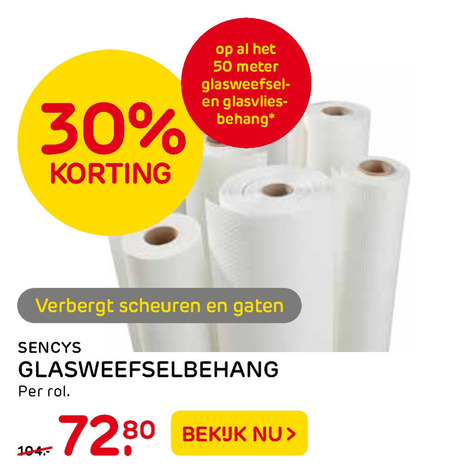 schuintrekken Watt Belastingen Sencys glasweefselbehang folder aanbieding bij Praxis - details