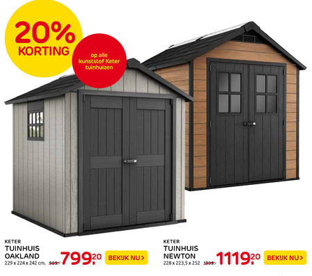 Keter tuinschuur aanbieding - details