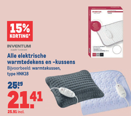 voorkant Afname Metafoor Inventum verwarmingskussen, elektrische deken folder aanbieding bij Makro -  details