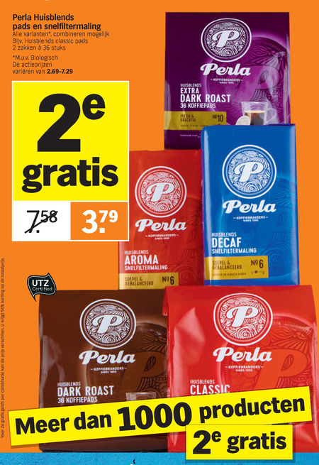 Perla Koffiepad Koffie Folder Aanbieding Bij Albert Heijn Details