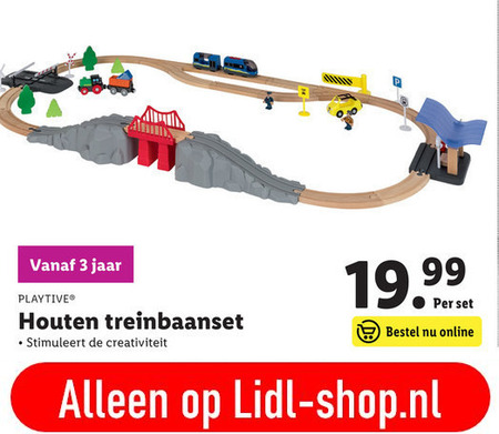 Ten einde raad Electrificeren Fonkeling Playtive houten trein folder aanbieding bij Lidl - details