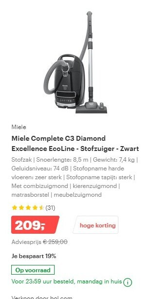 natuurlijk Verward zijn Magnetisch Miele stofzuiger folder aanbieding bij Bol.com - details