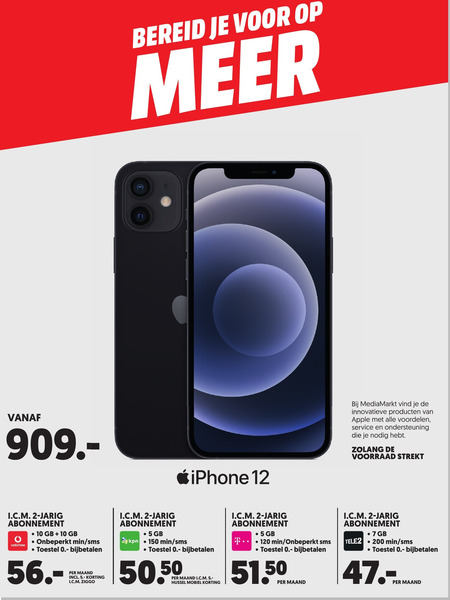 Apple iphone, met abonnement folder aanbieding bij Mediamarkt - details