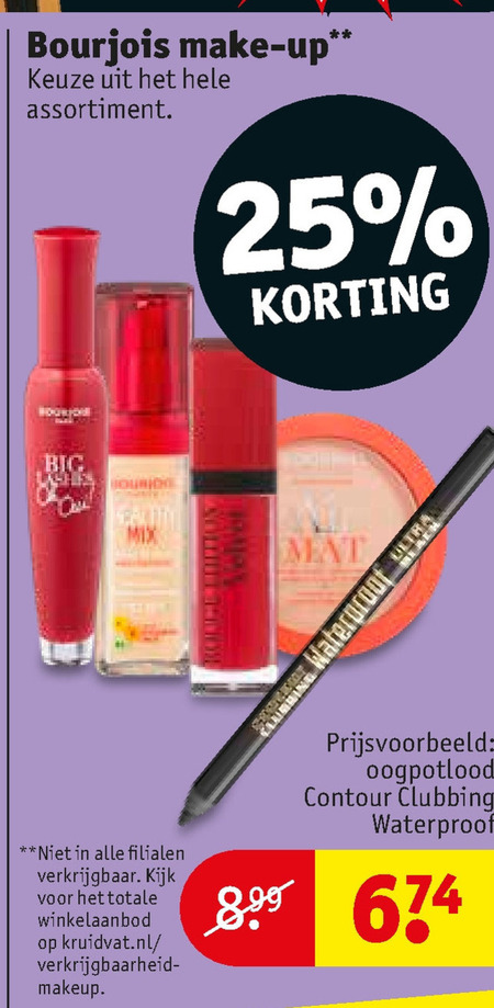 Bondgenoot Lil Inademen Bourjois oogschaduw, cosmetica folder aanbieding bij Kruidvat - details