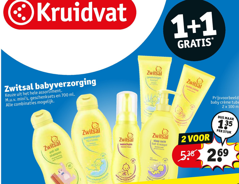 Berucht klep Larry Belmont Zwitsal babyshampoo, babyverzorging folder aanbieding bij Kruidvat - details