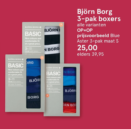 Mooie jurk Lauw Rusteloosheid Bjorn Borg heren boxershort folder aanbieding bij Etos - details