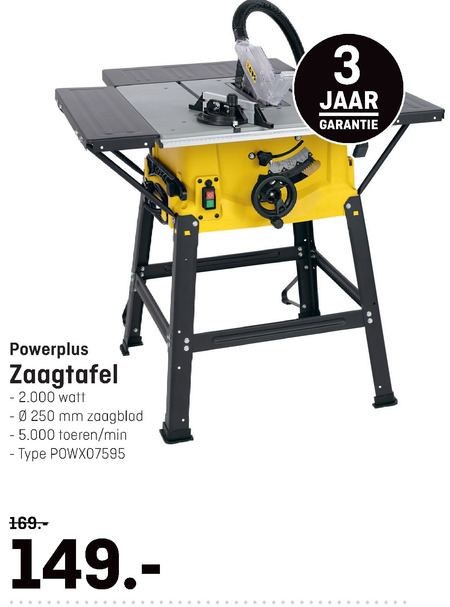 Transformator Kinderdag Reageer powerplus zaagtafel folder aanbieding bij Hubo - details