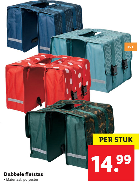 voorwoord Huisje artillerie dubbele fietstas folder aanbieding bij Lidl - details