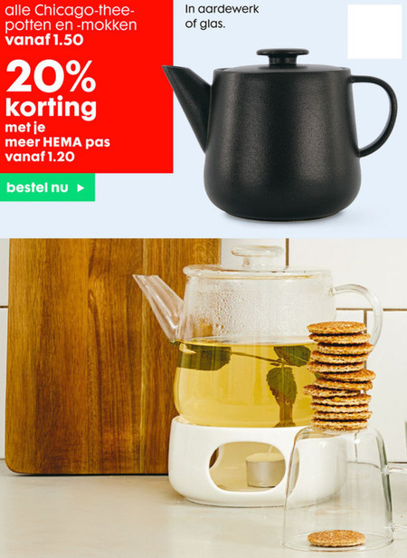 munt ginder Verbazing Hema huismerk theepot folder aanbieding bij Hema - details