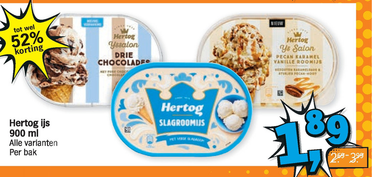 Hertog   roomijs, ijsspecialiteit folder aanbieding bij  Albert Heijn - details