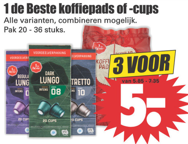 1 De Beste   koffiecups, koffiepad folder aanbieding bij  Dirk - details