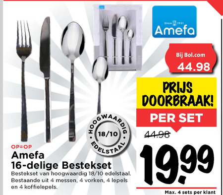 Moedig Toegepast van Amefa bestekset folder aanbieding bij Vomar - details