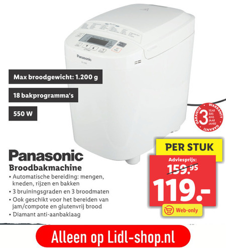 dreigen dood Kleverig Panasonic broodbakmachine folder aanbieding bij Lidl - details