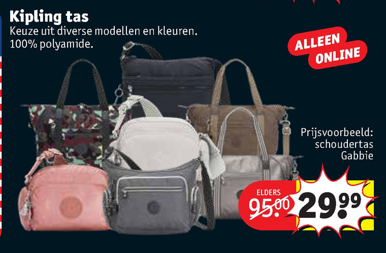 Kipling discount tas kruidvat