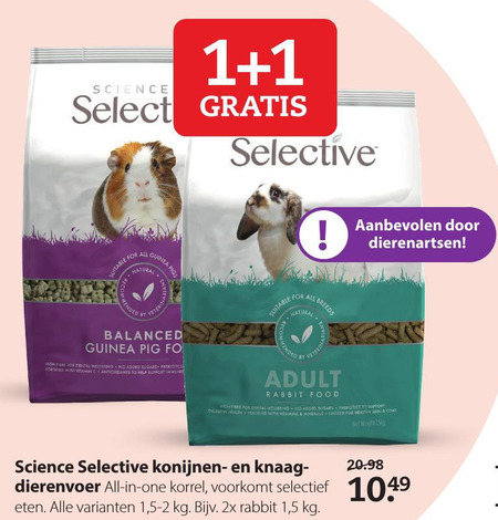 Helderheid Vallen kiezen Selective konijnenvoer, caviavoer folder aanbieding bij Pets Place - details