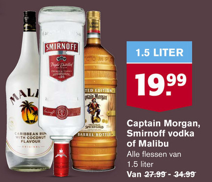 Malibu   rum, likeur folder aanbieding bij  Hoogvliet - details