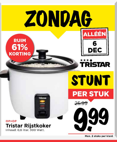 etiquette Uitstekend patroon Tristar rijstkoker folder aanbieding bij Vomar - details