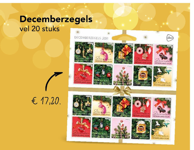 kerstzegels folder aanbieding bij Deen details